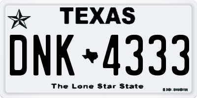 TX license plate DNK4333