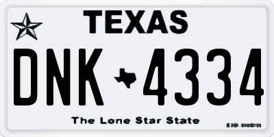 TX license plate DNK4334