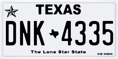TX license plate DNK4335