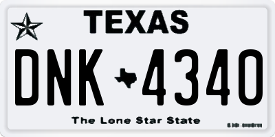 TX license plate DNK4340