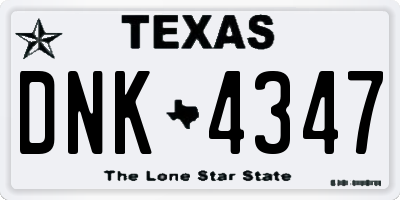 TX license plate DNK4347