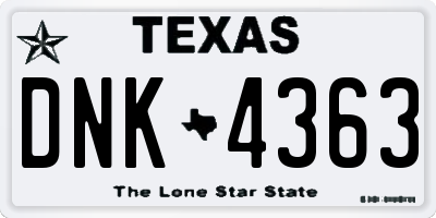 TX license plate DNK4363