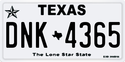 TX license plate DNK4365