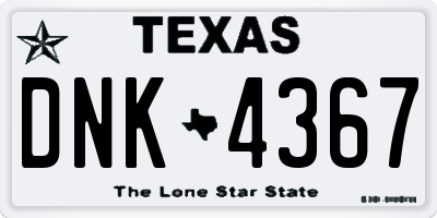 TX license plate DNK4367