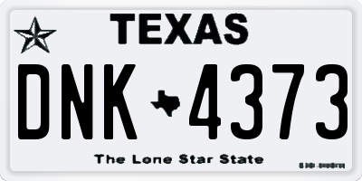 TX license plate DNK4373