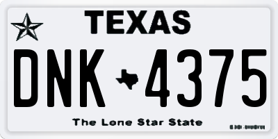 TX license plate DNK4375