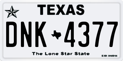 TX license plate DNK4377