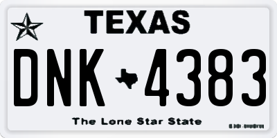 TX license plate DNK4383