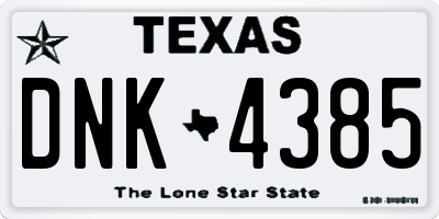 TX license plate DNK4385