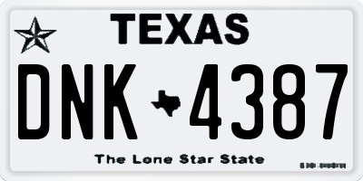 TX license plate DNK4387