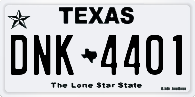 TX license plate DNK4401