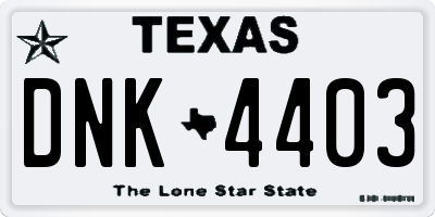 TX license plate DNK4403