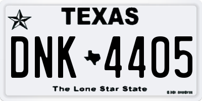 TX license plate DNK4405