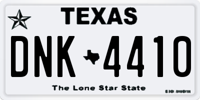 TX license plate DNK4410