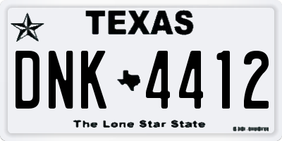 TX license plate DNK4412