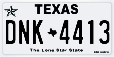 TX license plate DNK4413