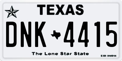 TX license plate DNK4415