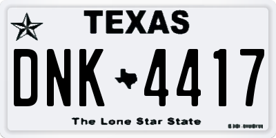 TX license plate DNK4417
