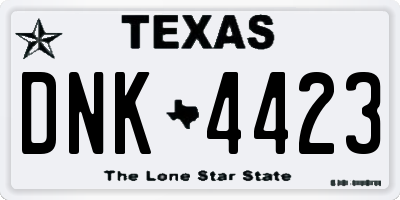 TX license plate DNK4423