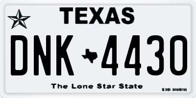 TX license plate DNK4430