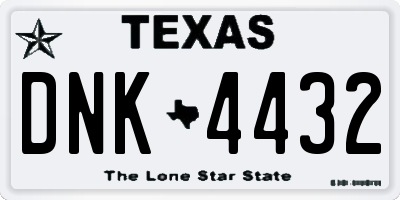 TX license plate DNK4432