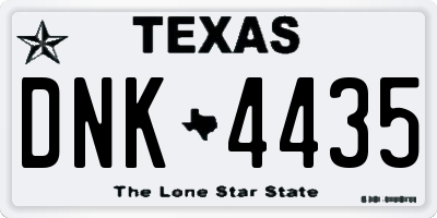 TX license plate DNK4435