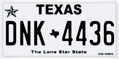 TX license plate DNK4436