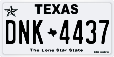 TX license plate DNK4437
