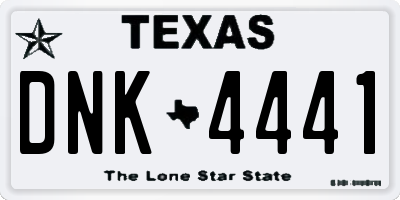 TX license plate DNK4441