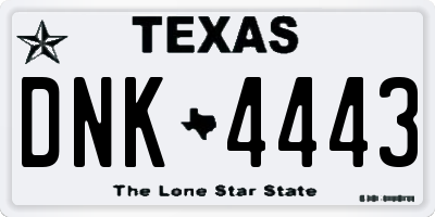 TX license plate DNK4443