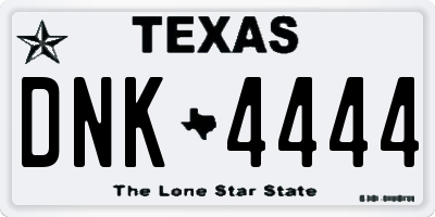 TX license plate DNK4444