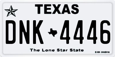 TX license plate DNK4446