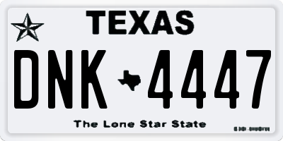 TX license plate DNK4447