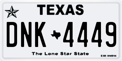 TX license plate DNK4449