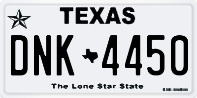 TX license plate DNK4450