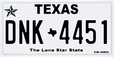 TX license plate DNK4451