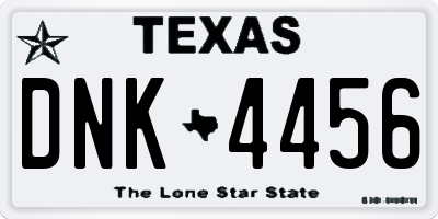 TX license plate DNK4456