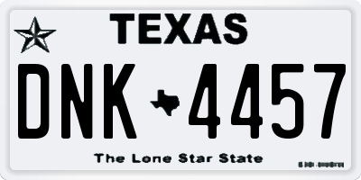 TX license plate DNK4457