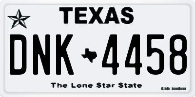 TX license plate DNK4458