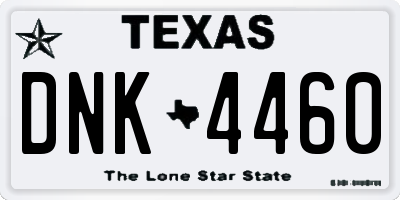 TX license plate DNK4460