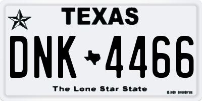 TX license plate DNK4466