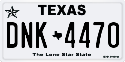 TX license plate DNK4470