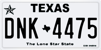 TX license plate DNK4475