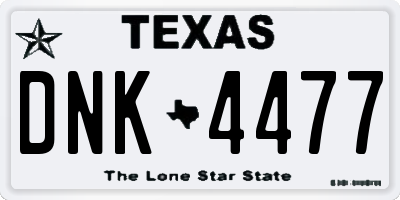 TX license plate DNK4477