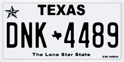 TX license plate DNK4489