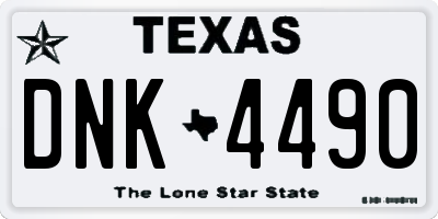 TX license plate DNK4490