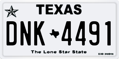 TX license plate DNK4491