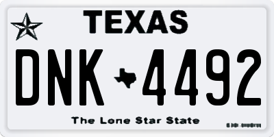 TX license plate DNK4492