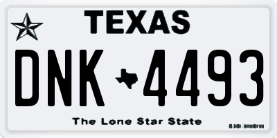 TX license plate DNK4493