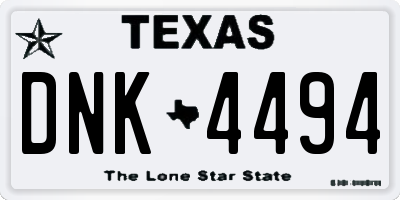 TX license plate DNK4494